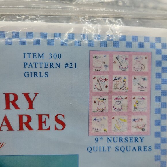 Jack Dempsey Needle Art Nursery Quilt Squares 9" Girls Pattern #21 Two Packs - Picture 3 of 8